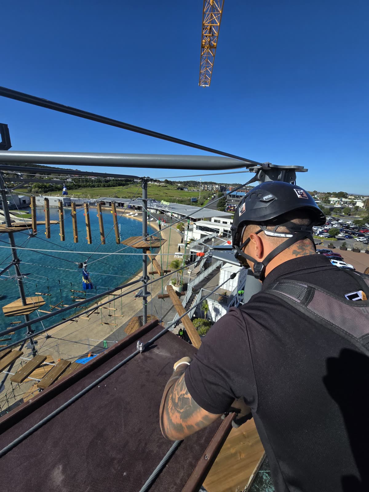 Rigging work on the Wero Climb adventure structure